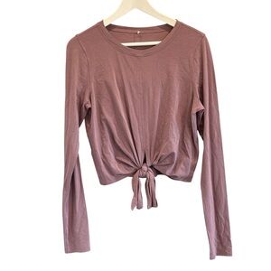 lululemon athletica Mauve Long Sleeve Crop Top